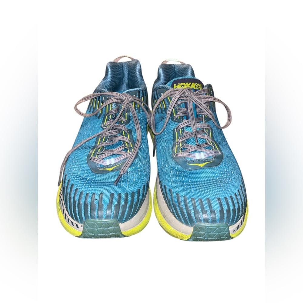 Hoka Vibrant Blue and Lime Sneakers